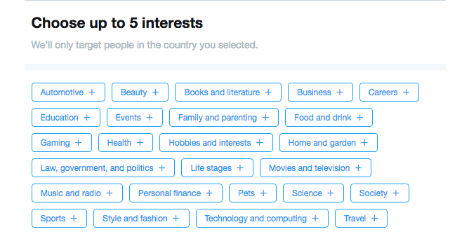 Twitter Interest Targeting